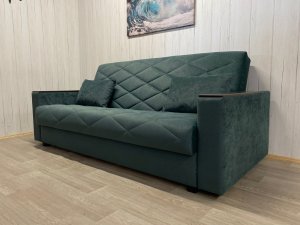 Диван Престиж-15 НПБ+МДФ, велюр Sensey bottle green в Ишиме - ishim.магазин96.com | фото