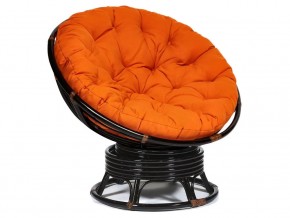 Кресло-качалка Papasan w 23/01 B с подушкой Antique brown, ткань Оранжевый в Ишиме - ishim.магазин96.com | фото