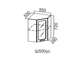 Ш550ус/720 Шкаф навесной 550/720 (угловой со стеклом) в Ишиме - ishim.магазин96.com | фото